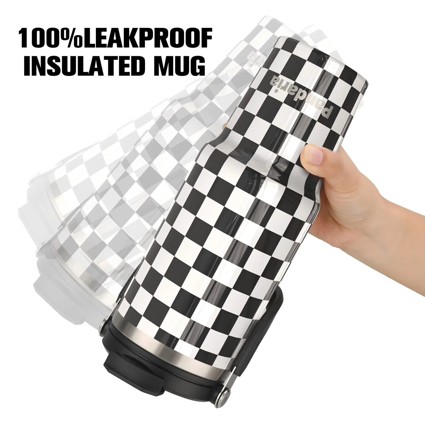 FBA Warehouse Ready Stock 40oz Powder  Solid Color Checkerboard  Coated Insulated Tumbler with Lids and Straws Insulated Mug