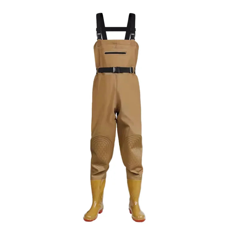 Unisex Nylon Chest Waders with Steel Toe Boots Green  Waterproof Performance Gear for Men-for Fishing and Hunting