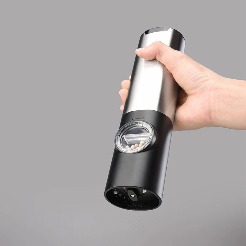 2022 New 2pcs Adjustable Coarseness Rechargeable Stainless Steel Gravity Electric Salt and Pepper Grinder Set with LED Light