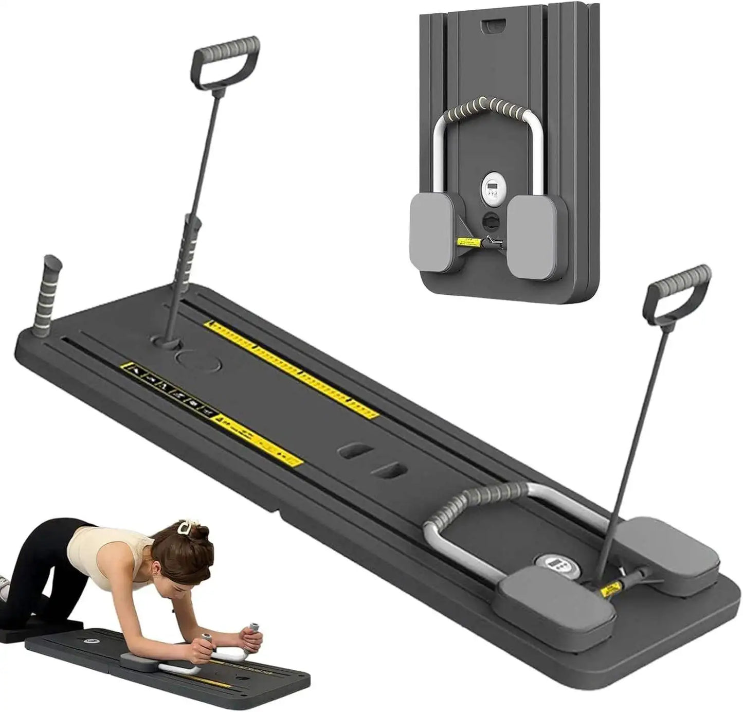 Multifunctional Commercial Home Portable Ab Set Fitness Roller Wheels Foldable Abdominal Core Trainer Reformer Pilates Board