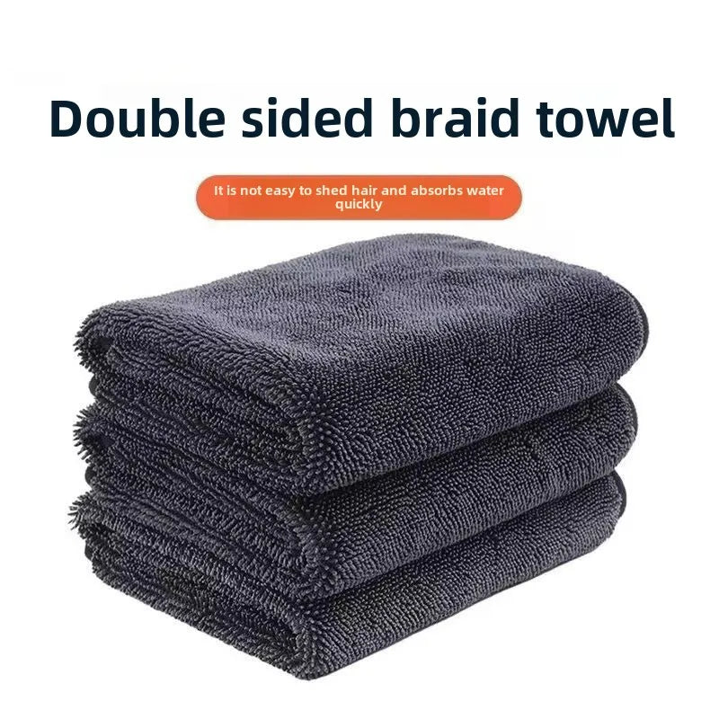 Microfiber Quick-Dry Car Wash Cloth Thick Braid Twisted Towel for Home Use Strongly Absorbent Lint Cleaning Wholesale