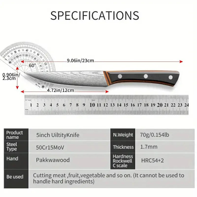 6 Pcs Custom Non-Stick Pattern Metal Blade Kitchen Slicer Knives Manufactory Company's Utility Fruit Knife