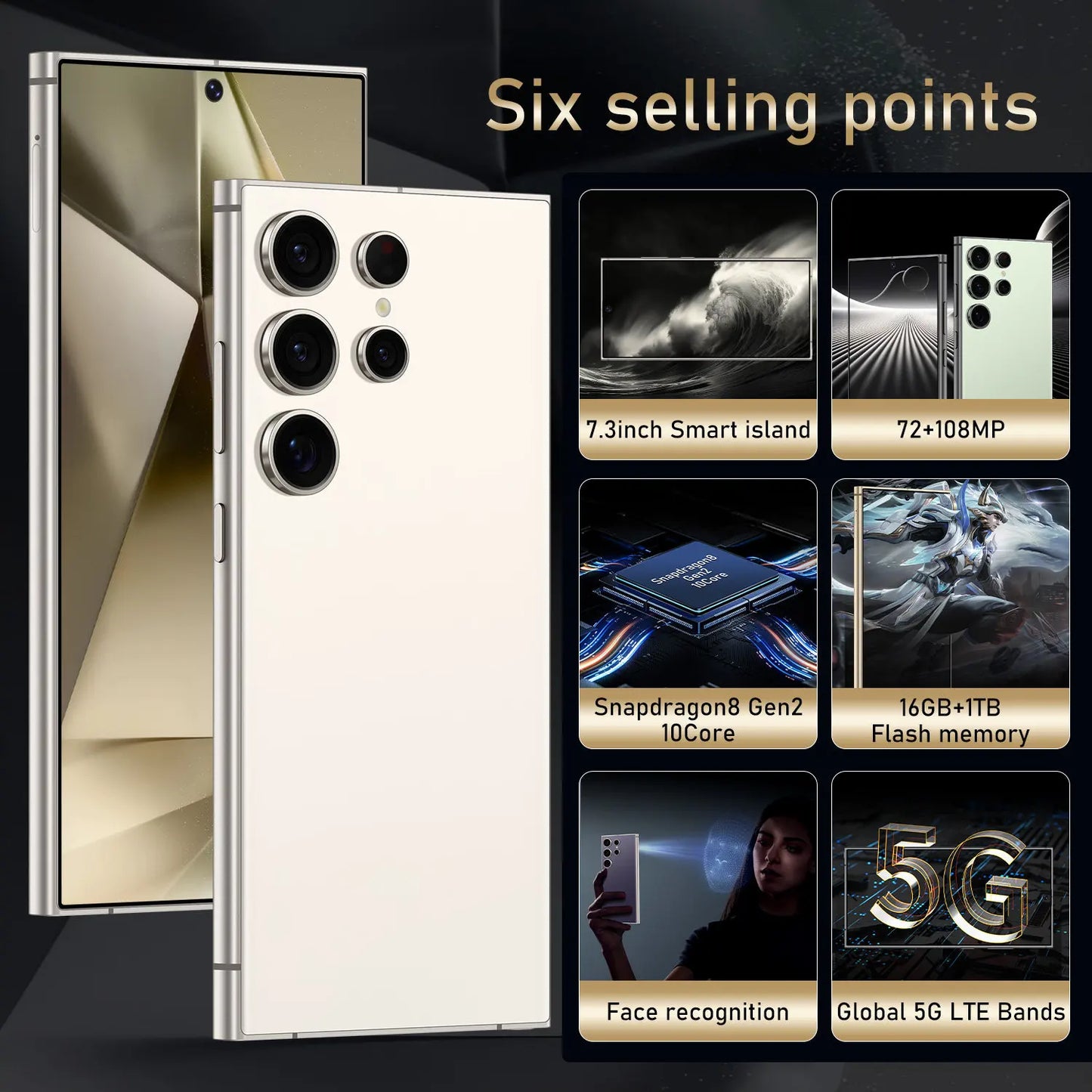Smartphone Galaxy S25 Super 7.3 HD 5g Celulares 16gb + 1TB Dual SIM 8000mAh 72MP + 108MP Mobile Original Android Phone