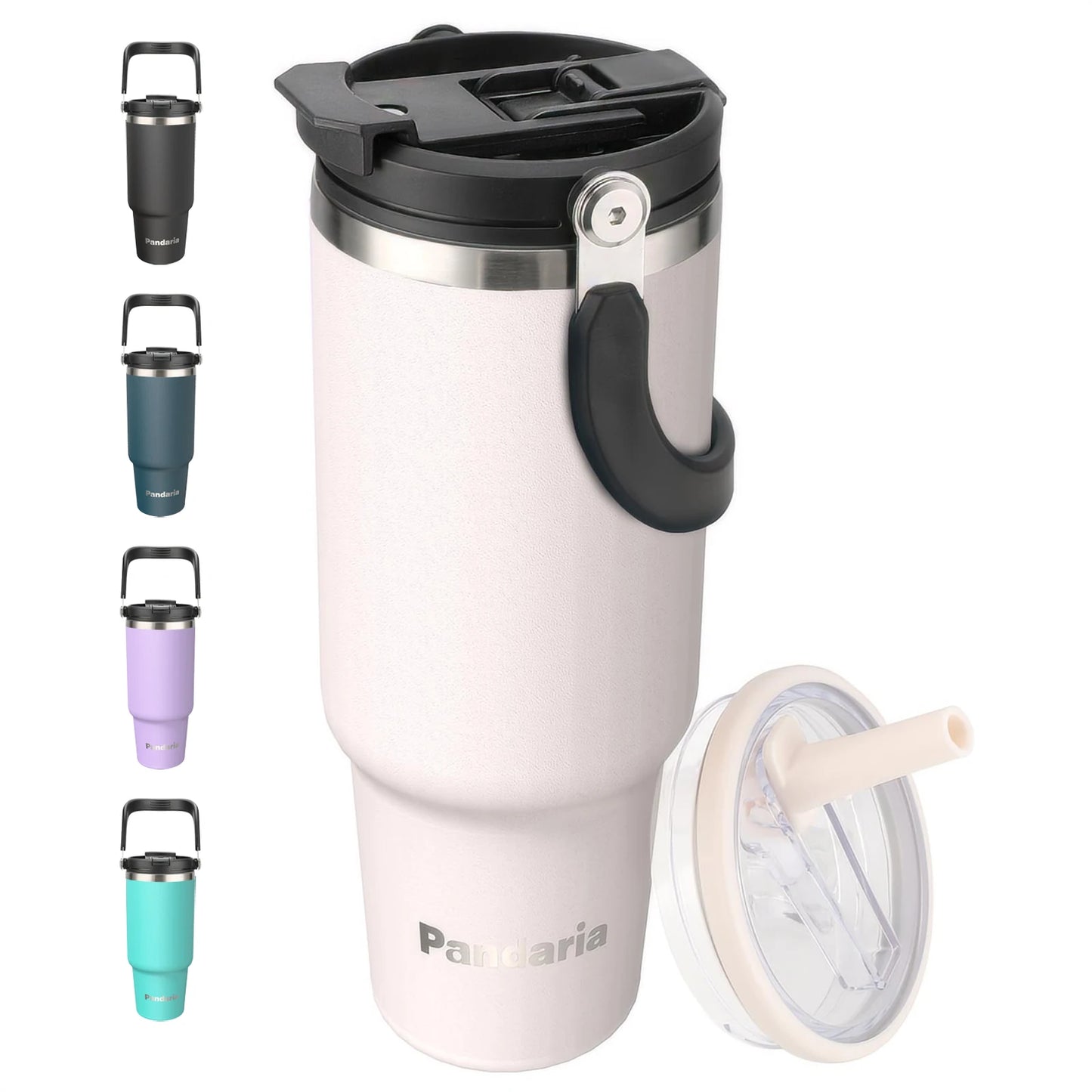 FBA Warehouse Ready Stock 40oz Powder  Solid Color Checkerboard  Coated Insulated Tumbler with Lids and Straws Insulated Mug
