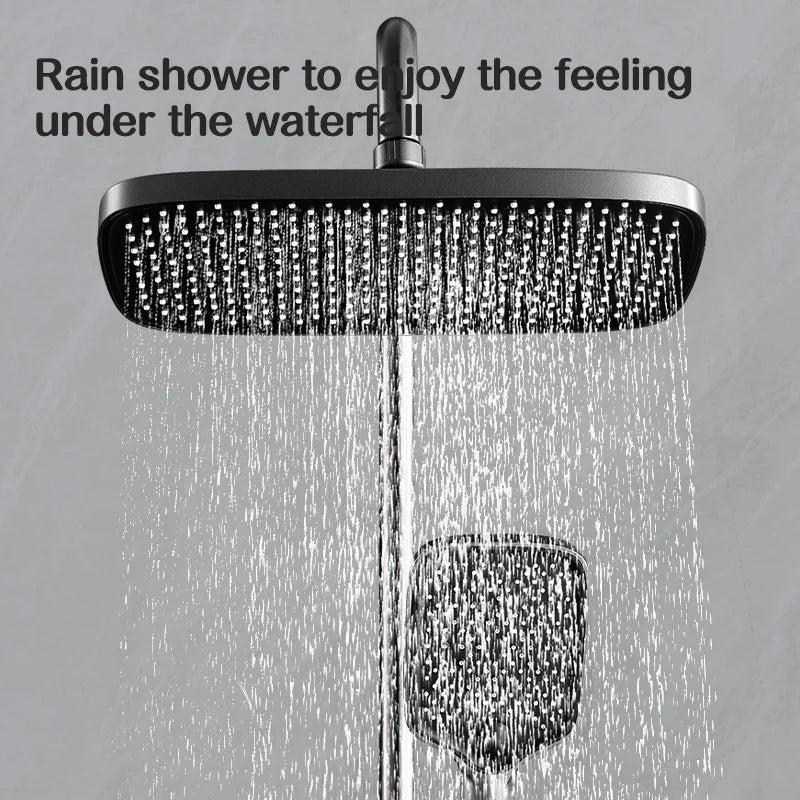 High Quality With 5 Years Warranty Brass Piano Shower Mixer Faucet Set Rainfall Bathroom Shower System Hand Shower