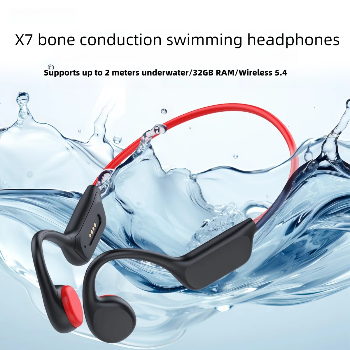 Top Selling IPX8 Waterproof Wireless Sport Earphones with Bone Conduction MP3 Player LED Battery Indicator for Swimming