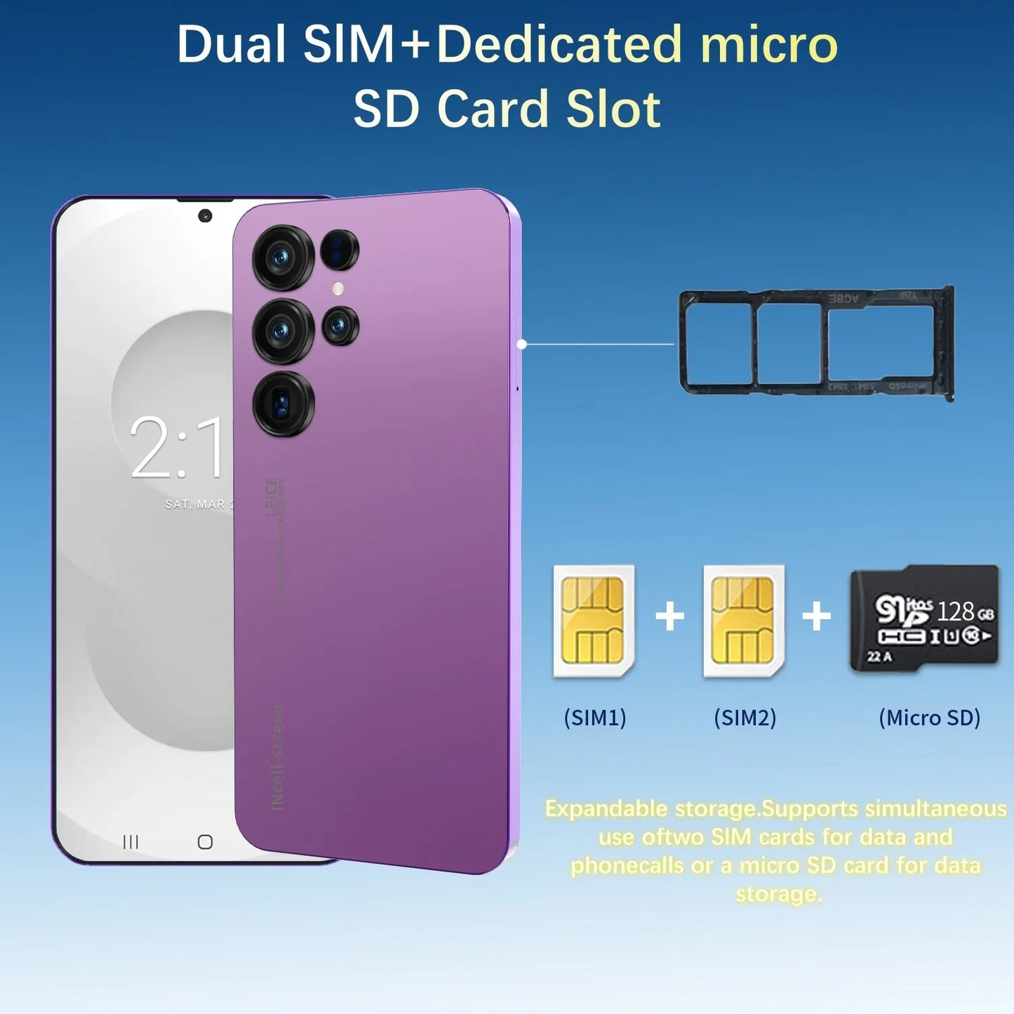Original Unlocked S26 Ultra Smartphone 7.3 Inch Full HD Screen 16GB+1TB Memory Android 15 108MP Rear Camera Face ID LTE CDMA