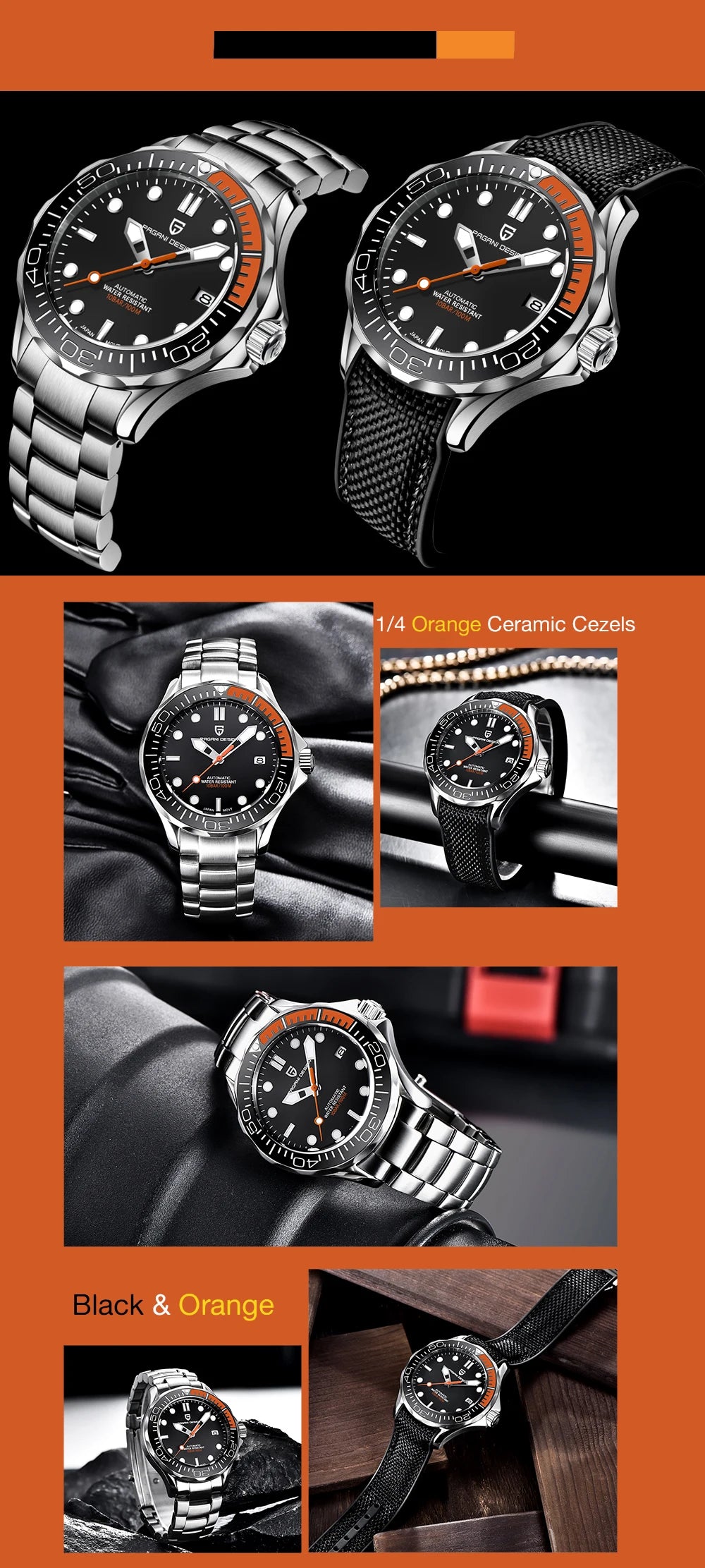 Pagani Design 2025 Automatic Watches for men mechanical wristwatch men Top Brand Luxury men watch 100m waterproof NH35 steel 007