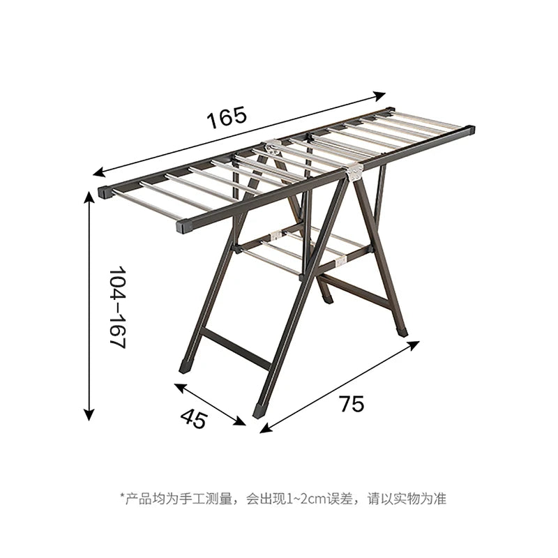Heavy Duty Foldable Clothes Drying Rack Clothing Organizer Iron Laundry Stand, Rust-Resistant, Multi-Level Drying Hanger