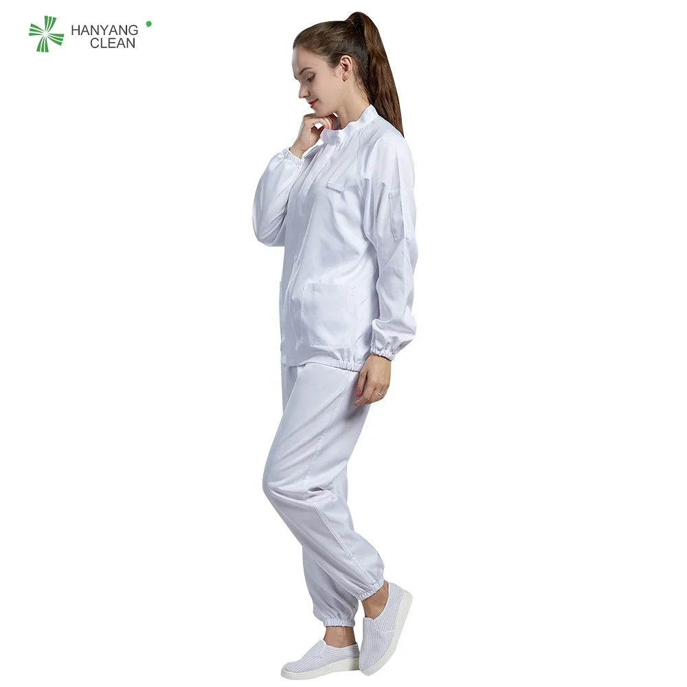 Cleanroom Lint Free Food Processing Uniform Clothes for Frozen Meats Oils Fats Edible Seafood Juices Fruit Vegetable Bread Cakes