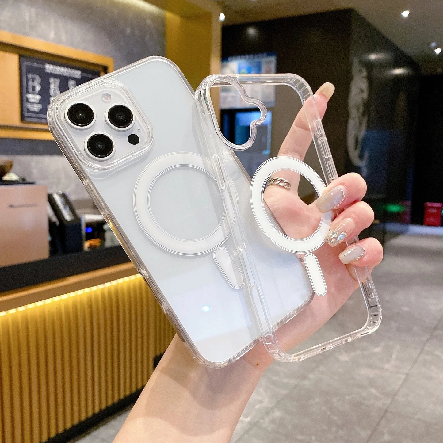 Transparent TPU Shockproof Acrylic Phone Case Cover for iPhone 7G X XR 11 12 13 14 15 16 Pro Max Mini Plus Mobile Phone Cases