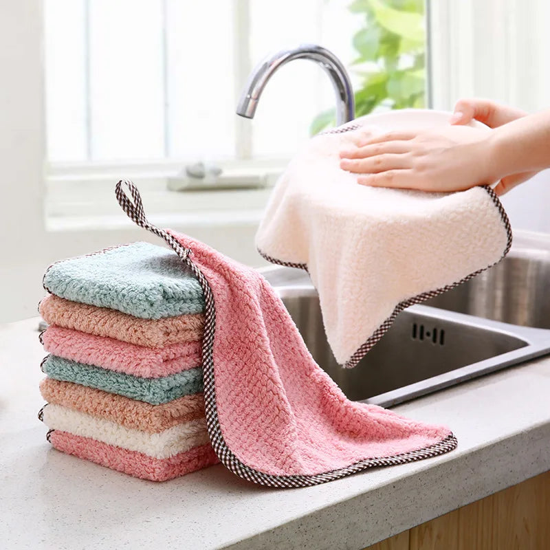 Factory Price Cleaning Cloth 24x24cm Hand Towel Pineapple Pattern Cleaning Towel Lint-Free Absorbent Cloth Dishcloth