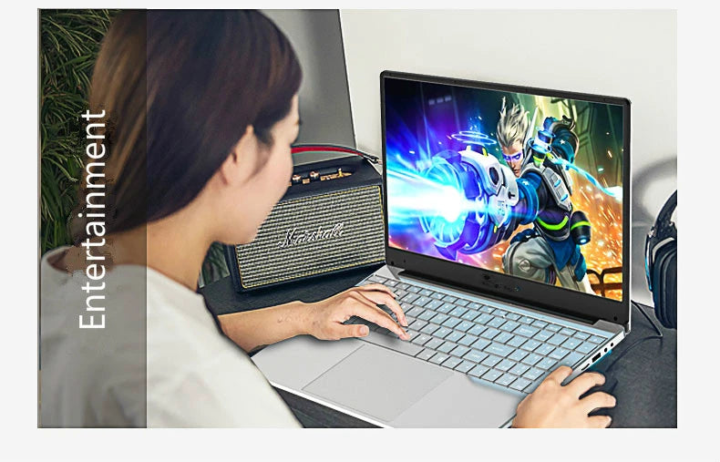 15.6" FHD Display, Win 10 Pro Laptop, 12G RAM with N5095 Notebook Portable Gaming Laptop