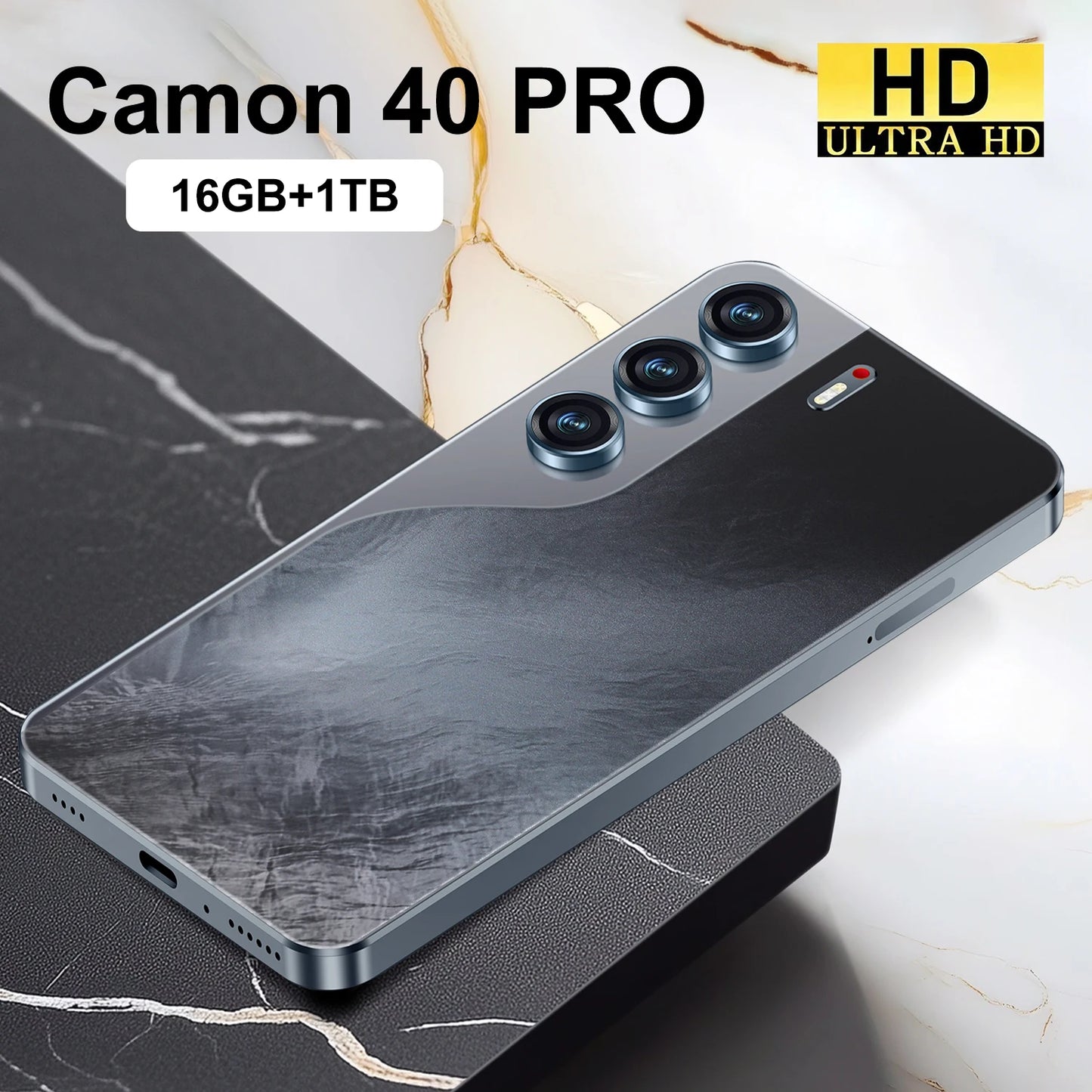 2025 New Camon 40 Pro Cellphone 16GB+1TB Smartphone Unlocked Dual Card 5G Phones 7.3inch HD Hd Screen Mobile Phones