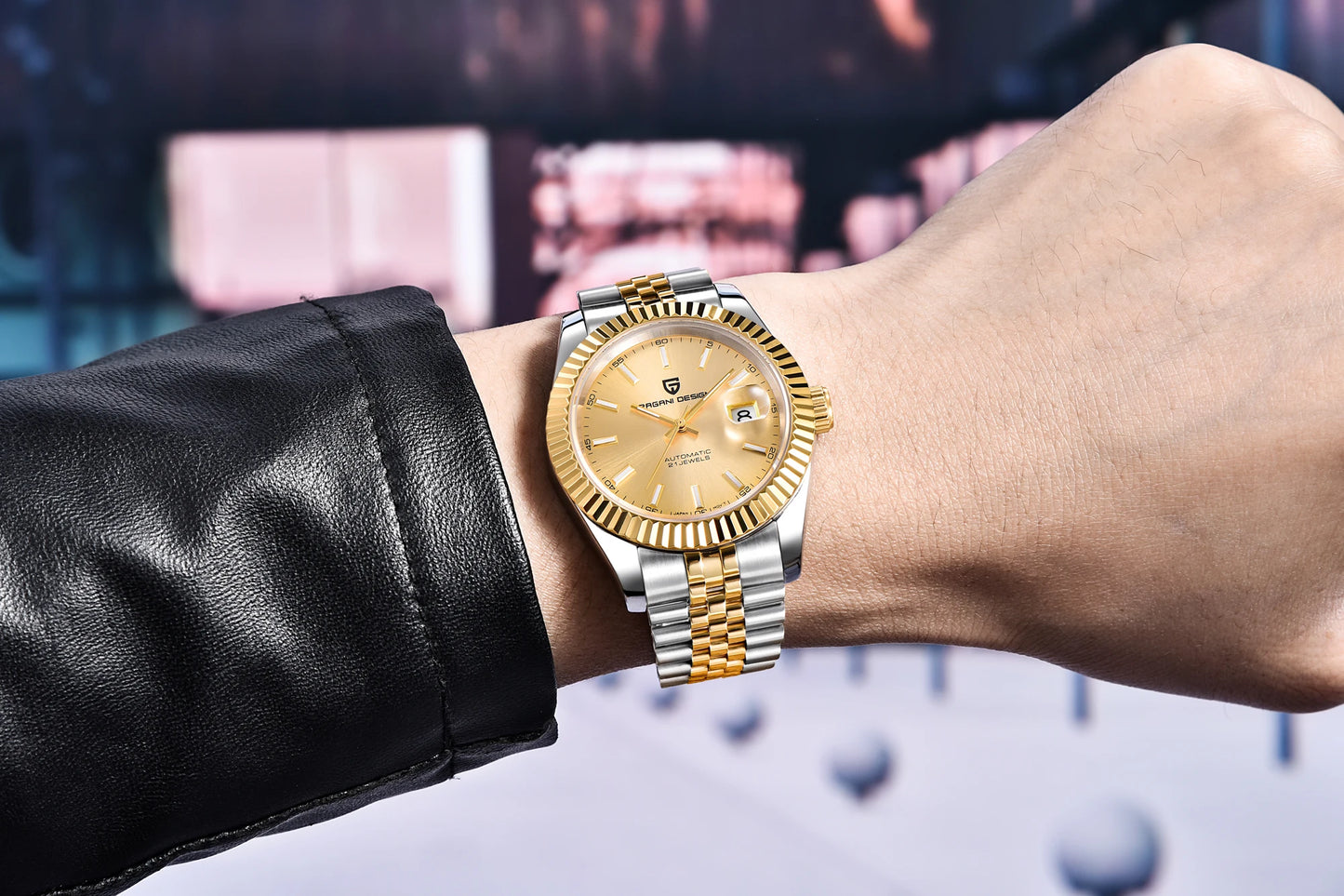 PAGANI DESIGN Man Mechanical Watch Top Brand Luxury Automatic Watch Stainless Steel 100m Waterproof Watch Men Clock Reloj Hombre