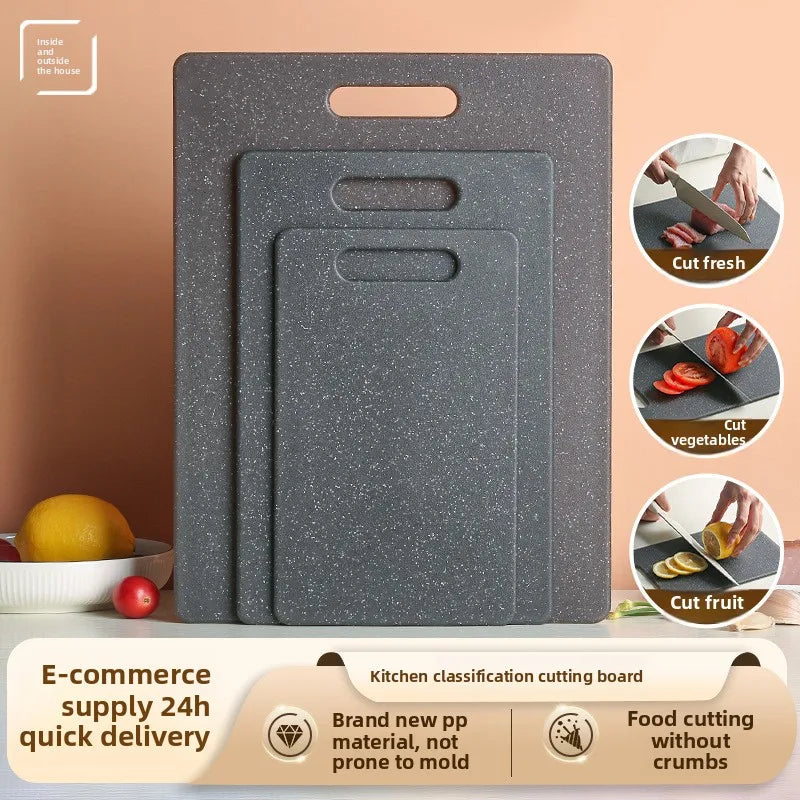 Three Double-Sided Non-Slip PP Cutting Board Set Plastic Kitchen Board for Cheese Vegetables Meat Fruits-Wholesale
