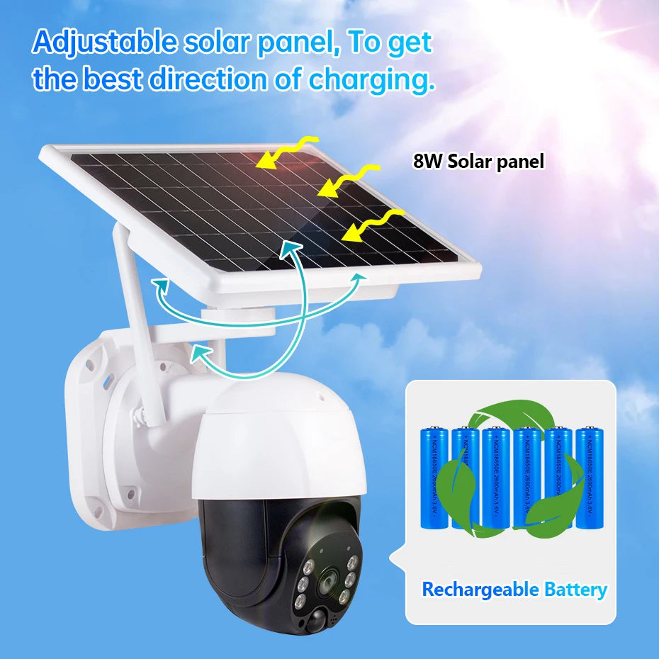ICSEE 4MP 4G Wifi Outdoor Solar Camera CCTV Powered Wireless 4G PTZ Camera Solar Panel 4G ICSEE Wifi Security Camera