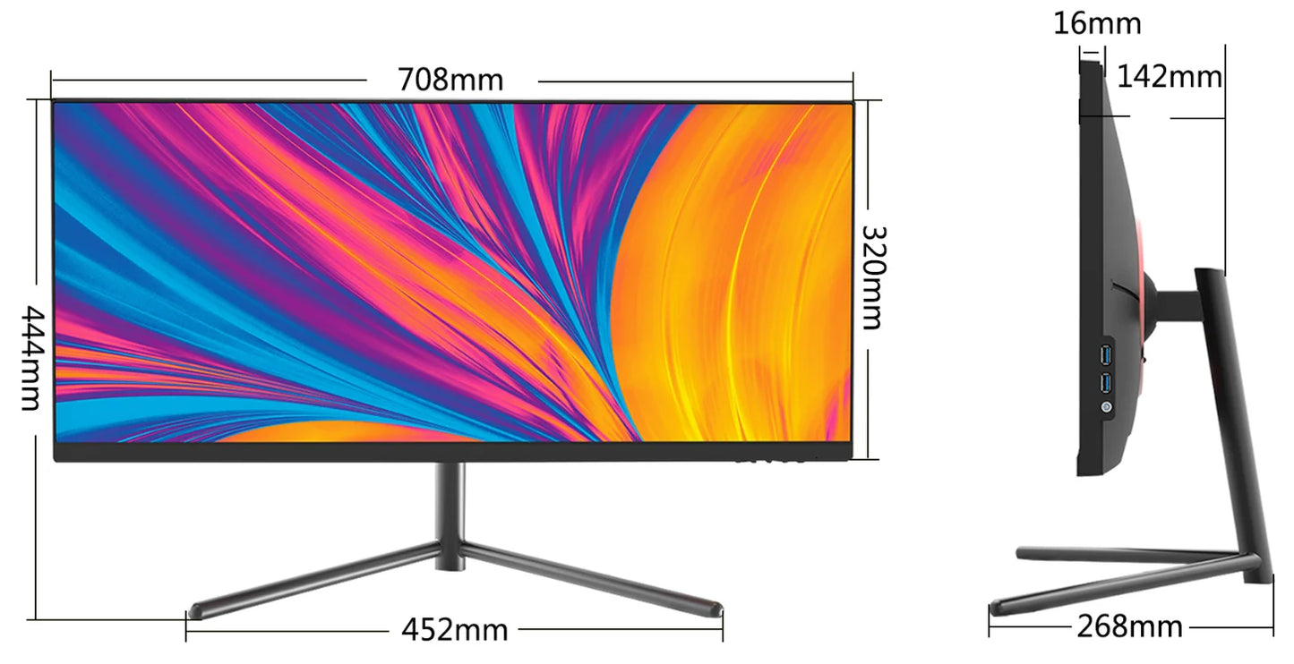 Ultrawide 21:9 AIO PC 30 Inch 2k Led 144hz 165hz Desktop Computer 6-12th Core I7 I5 I3 All-in-one All in One Game PC N5095 PC