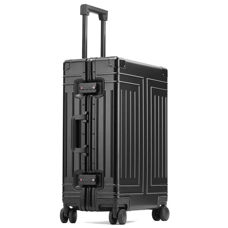 20 24 26 29 Inch All Aluminum Carry on Luggage Hard Shell Suitcase Zipperless Spinner Wheels Luggage With 4 Anti-crash Corners