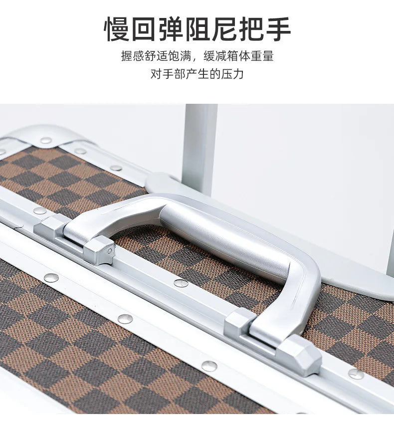 New Arrival Aluminum Spinner Suitcase Set with Pull Rod and Password Lock for Business Travel Carry on Suitcase Luggage