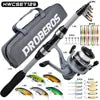 New 1.8m Glass Fiber Telescopic Pole Fishing Rod Reel Combo Kit Bass Fishing Tackle Set for Carp Bottom Fishing