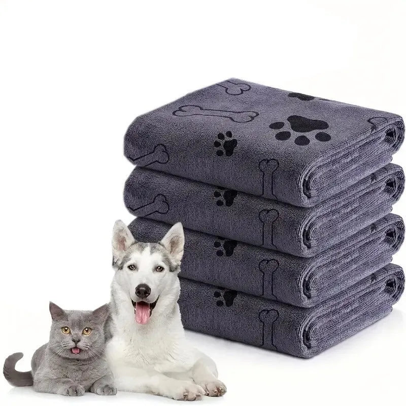 Wholesale Custom Soft Absorbent Lint-Free Microfiber Dog Paw Microfiber Quick Dry Dog Cleaning Paw Bath Towel for Dog Drying