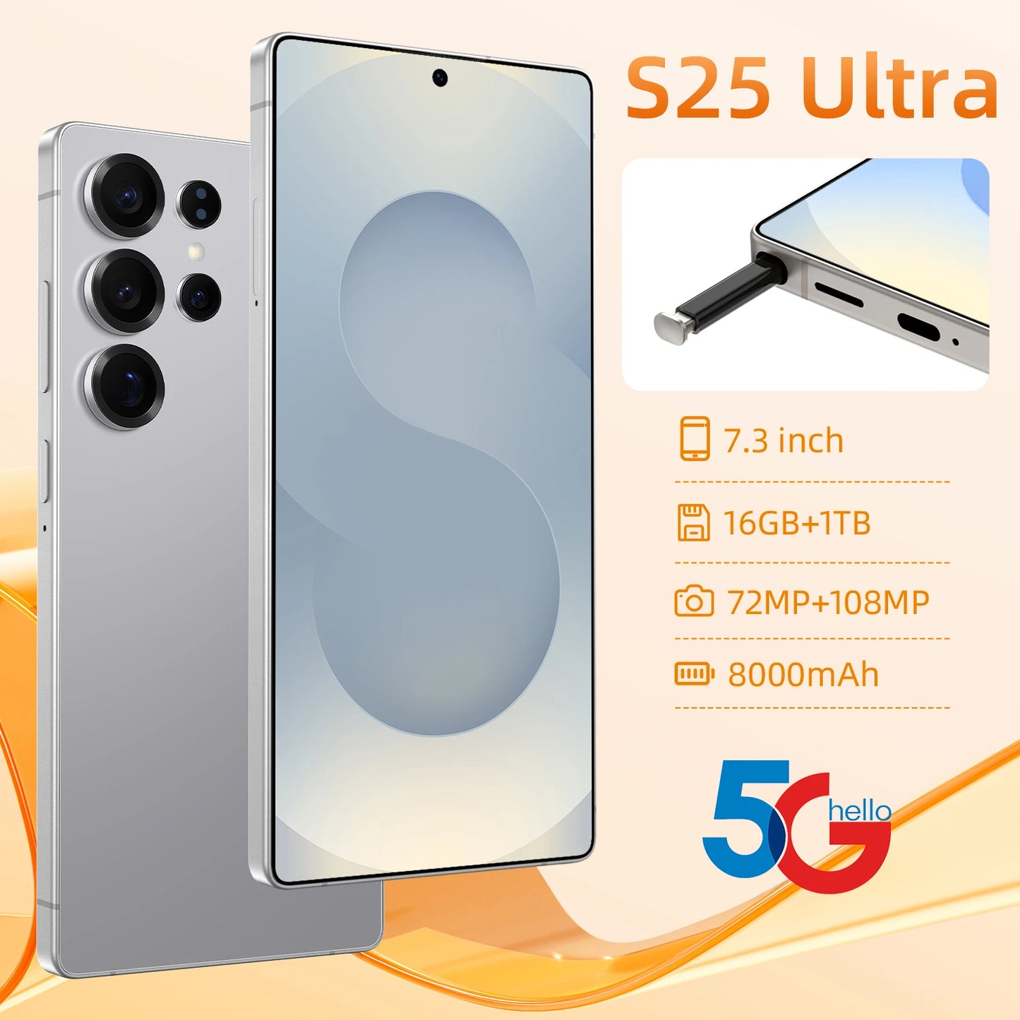 New Nfc Accessoires Small Device Latest Galaxie White Cellphones Originais Folding S25Ultra 5g-smartphone Mobile 5g