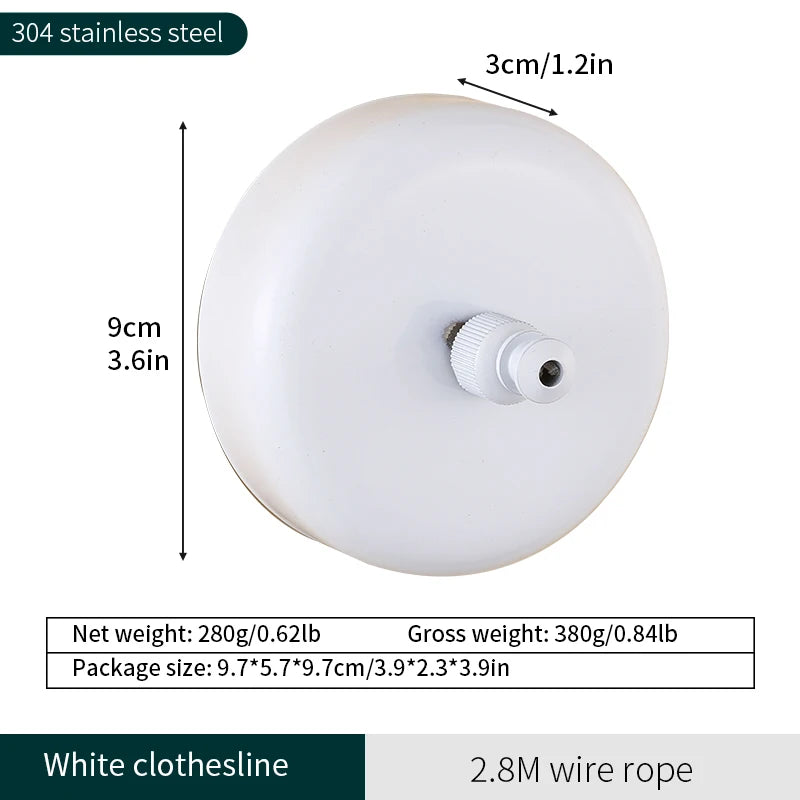Laundry Clothesline Retractable Hotel Balcony Durable Clothesline Drying Rack Retractable Clothesline