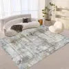 Dark Blue Abstract Art Modern Carpet Thin Fabric Indoor Floor Cover for Large Living Room Elegant Ink Style Print Area Rugs Sets