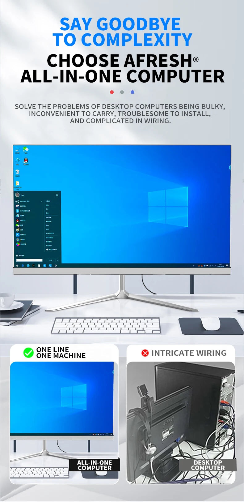 Desktop Computer Manufacturers 24 Inch All-in-one PC Core I5 I7 Gaming Business All in One Computers PC