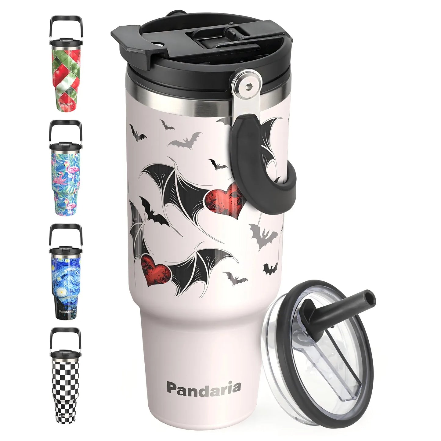FBA Warehouse Ready Stock 40oz Powder  Solid Color Checkerboard  Coated Insulated Tumbler with Lids and Straws Insulated Mug