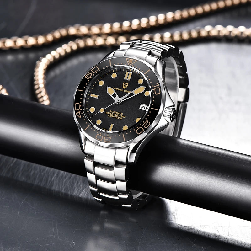 Pagani Design 2025 Automatic Watches for men mechanical wristwatch men Top Brand Luxury men watch 100m waterproof NH35 steel 007