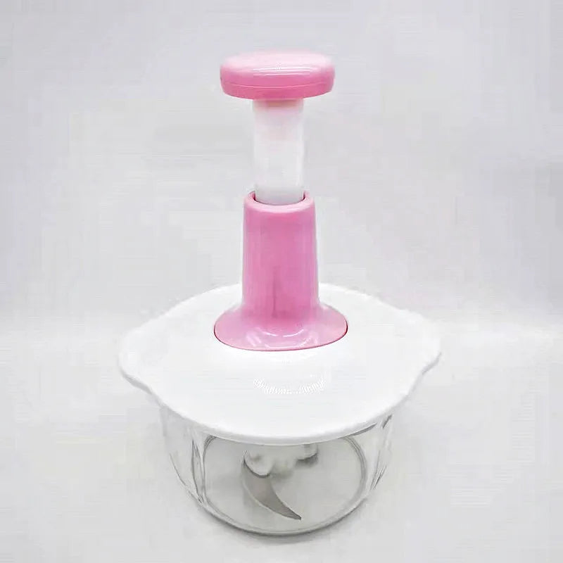 Large 1.5L Bowl Effortless Vegetable Chopper Meat Mincer Fruits and Herbs Chopper Garlic Onion Hand Press Manual Food Chopper