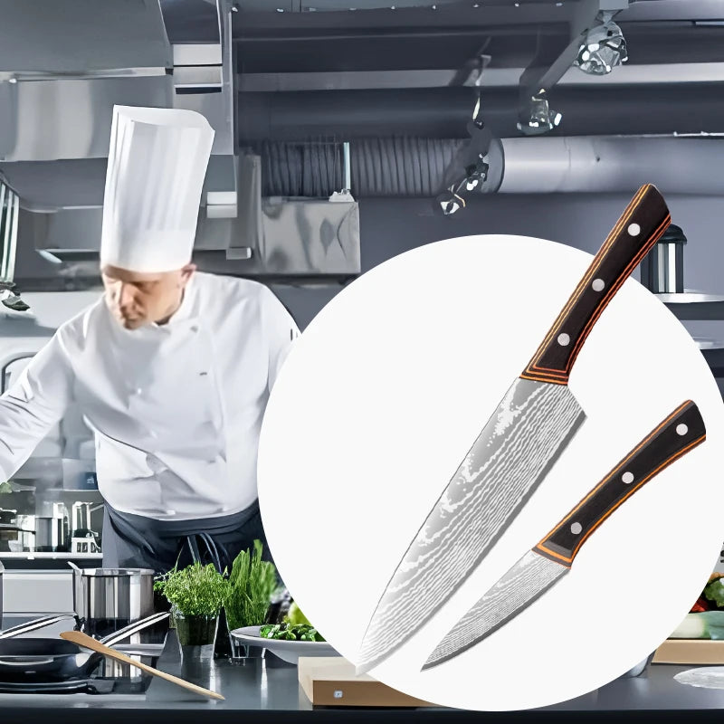 Chef Custom Kitchen Slicer Knife SS3CR13 Non-Stick Pattern Blade Nakiri Carving & Filleting Metal Slicing Knives