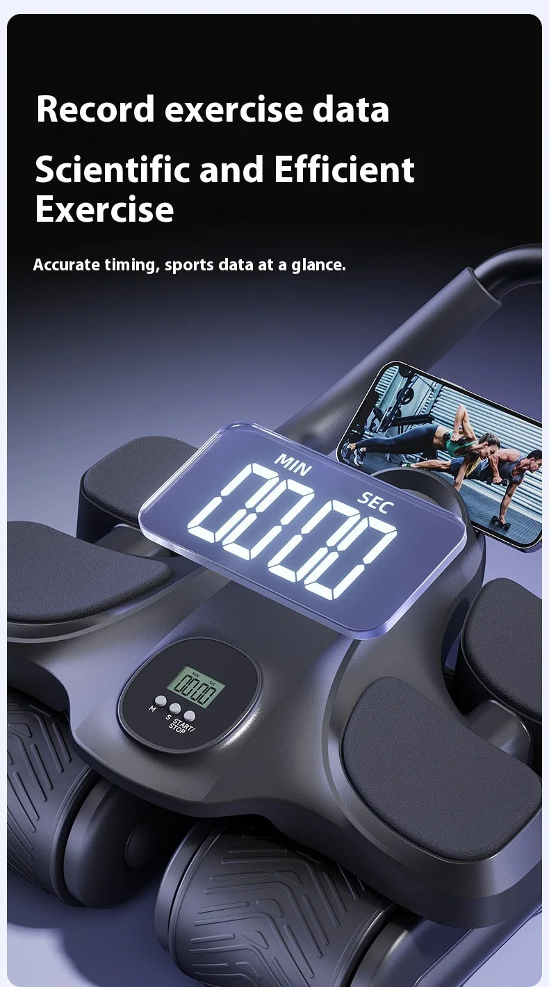Automatic Rebound Abdominal Muscle Training Equipment Four-Wheel for Ab Roller Wheels for Home Gym Use for Men Women Thin Belly