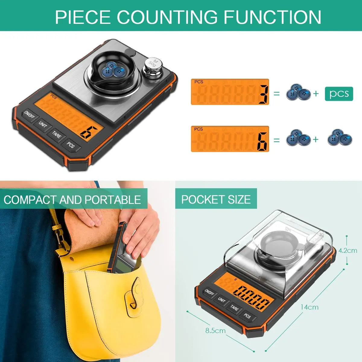 Lab Analytical Balance 50gx0.001g High-Precision Lab Scale Accurate Electronic Scientific Jewelry Scales with Windshield