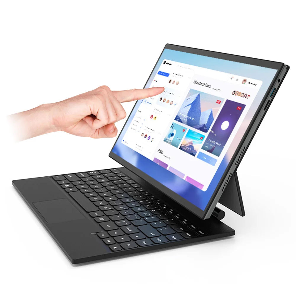 2024 New 14 Inch 2.2K Touch Screen Win11 Intel N95 16G RAM 1TB 2 in 1 Win11 Tablet with Detachable Magnetic Keyboard Laptop