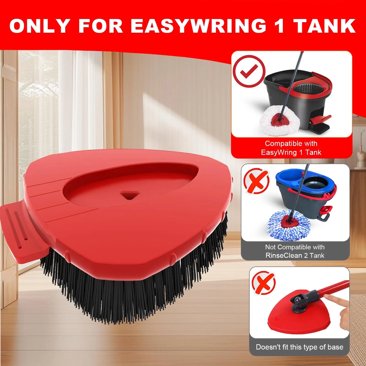 2PCS Non-Scratch Upgrade Floor Scrub Brush Heads for Multi-Surface Cleaning Tool for Vileda EasyWring Drop Shipping Available