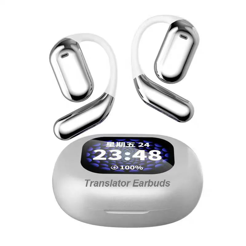 New LCD Ows AI Earphone Online Instant Voice Translation Headphone AI translator earbuds real time 144 language earphone