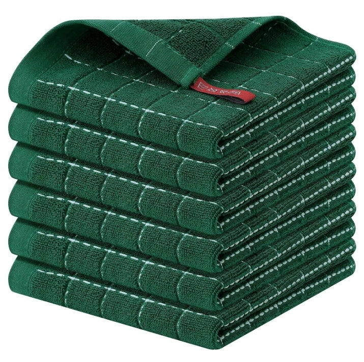 Ultra-Soft Absorbent Lint-Free Dark Checkered Kitchen Towels