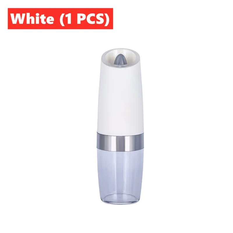 Electric Gravity Salt and Pepper Grinder Set Spice Jar Rechargeable Black Pepper Mill Grinder with Blue Light and Stand