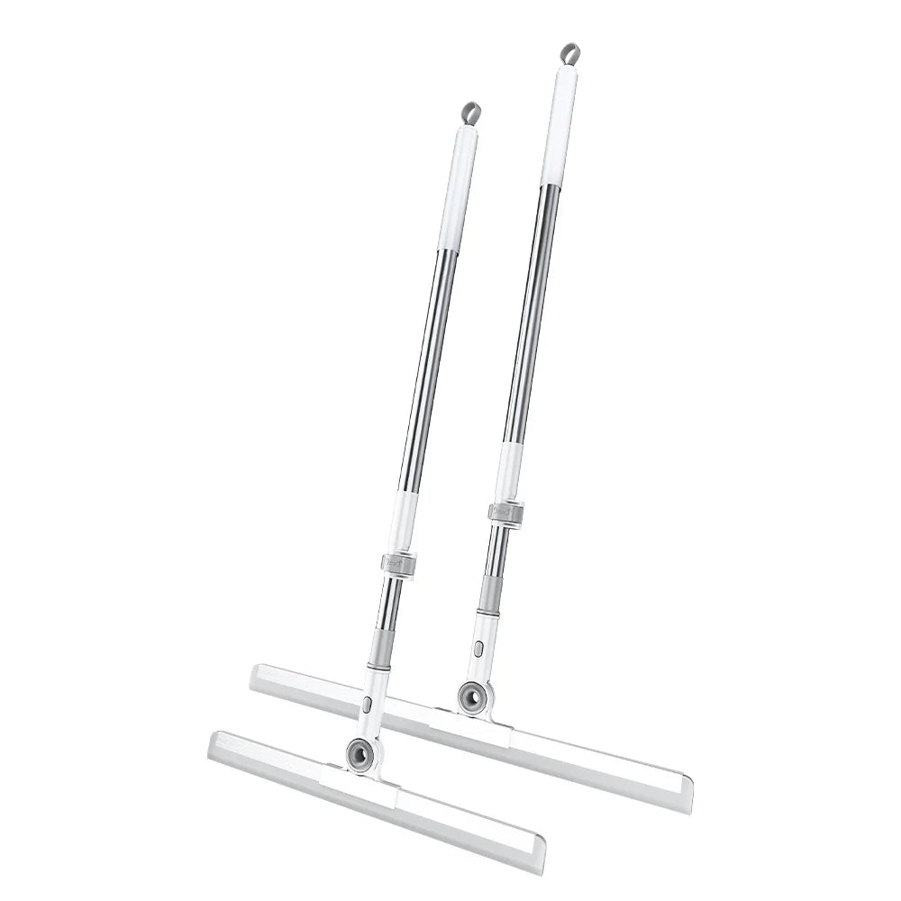 50cm Rotating Scraper Glass Wipers Soft Bristle Household Stainless Steel Long Handle Floor Sweeping Magic Broom for Bathrooms