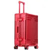 20 24 26 29 Inch All Aluminum Carry on Luggage Hard Shell Suitcase Zipperless Spinner Wheels Luggage With 4 Anti-crash Corners