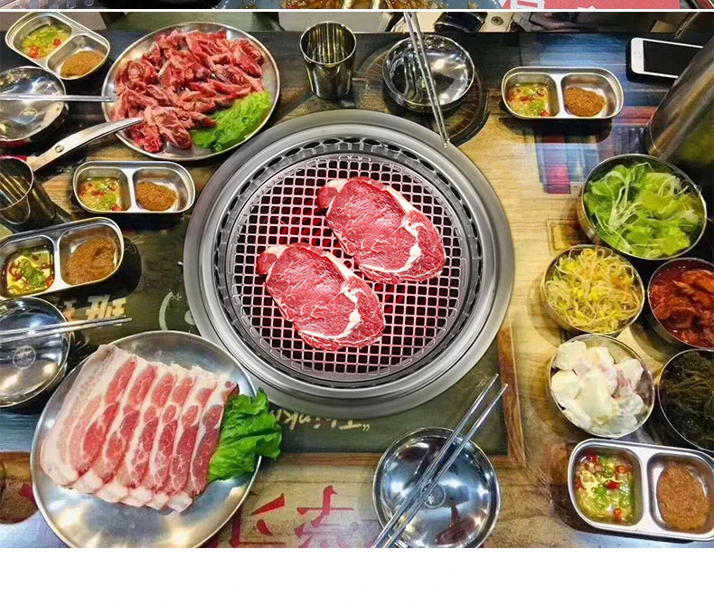 2400W Japanese Style Smokeless Electric BBQ Grill Commercial Stainless Steel Indoor Restaurant Barbecue Equipment