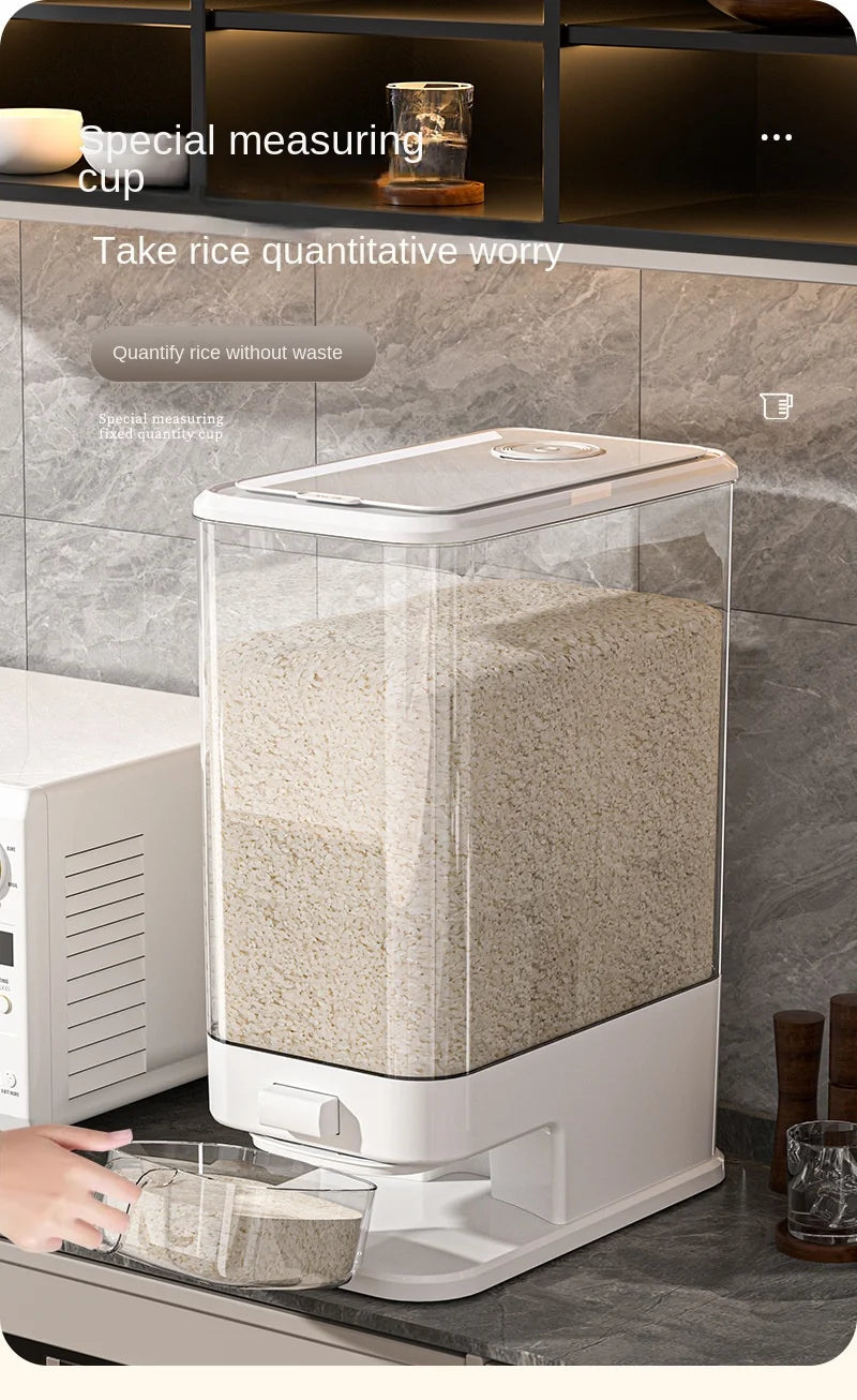 Large Capacity Press-Type Storage Box for Rice Flour Cereals Household Insect-Proof Moisture-Proof Food Grade Sealed Tank