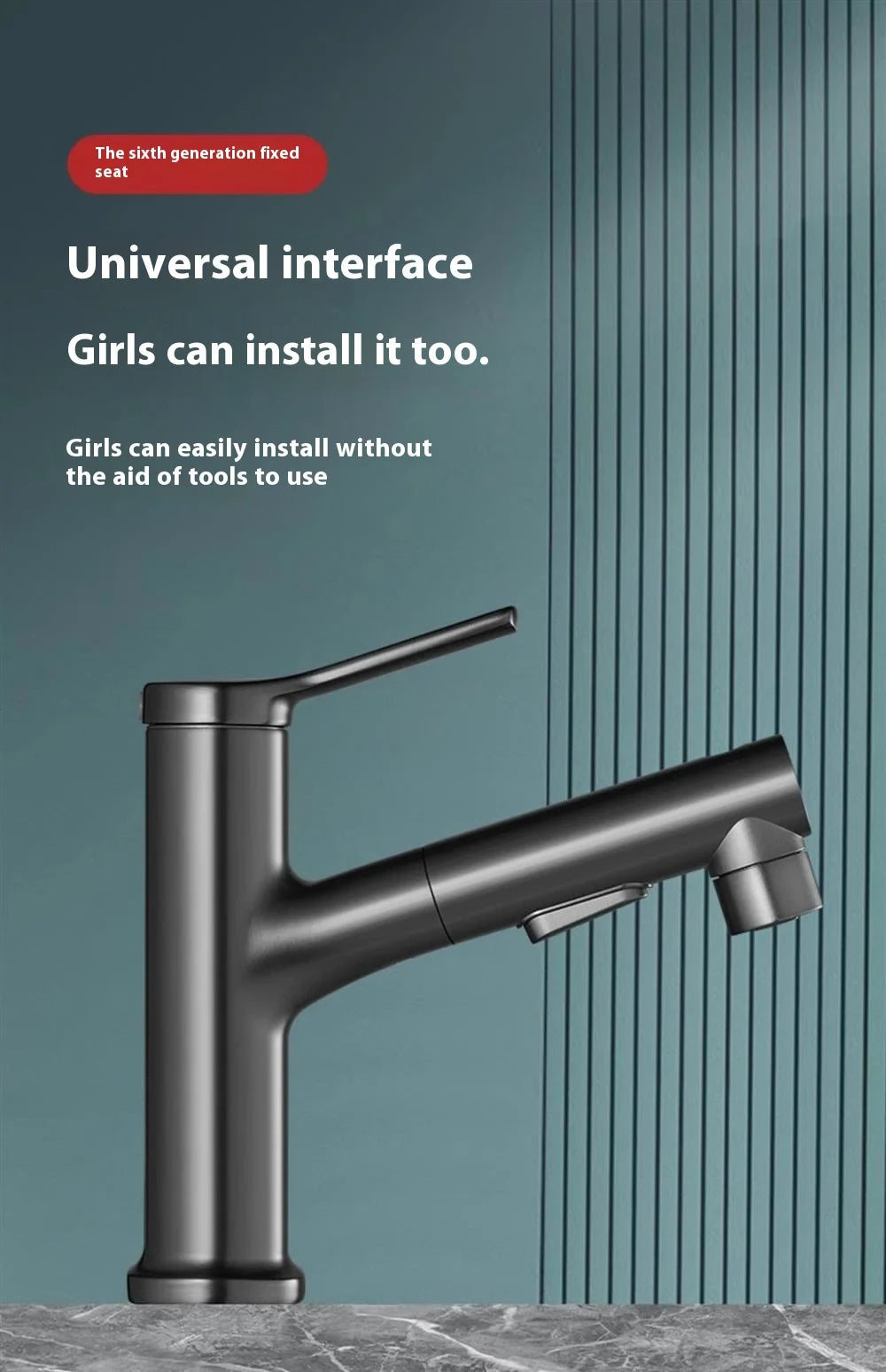 Modern All Copper Pull-Out Basin Faucet Hot Cold Single-Handle Design for Household Washbasin Bathroom Cabinet Toilet Wash Basin