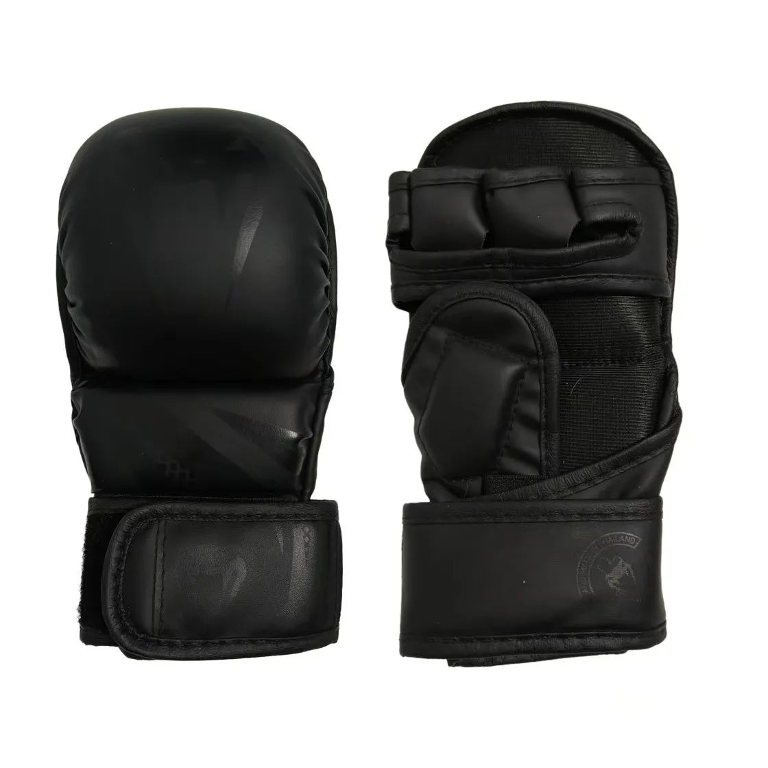 Professional 7oz Matt Black MMA Gloves for Sanda Training Sparring Grappling Muay Thai Printed Pattern Sizes 6oz 8oz for Gyms