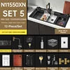TD Digital Disinfection 3in1 Smart Kitchen Sink - Big Size Stepped Design for Fruit/Vegetable/Seafood, Black Nano,Luxury Kitchen