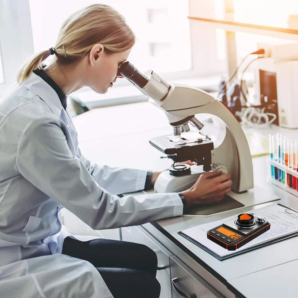 Lab Analytical Balance 50gx0.001g High-Precision Lab Scale Accurate Electronic Scientific Jewelry Scales with Windshield