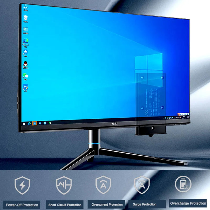 OEM AOC 24 Inch Desktop All in One PC CPU N5095 DDR4 8GB RAM 256GB SSD Monoblock Computer Set PC Gaming with UPS Battery